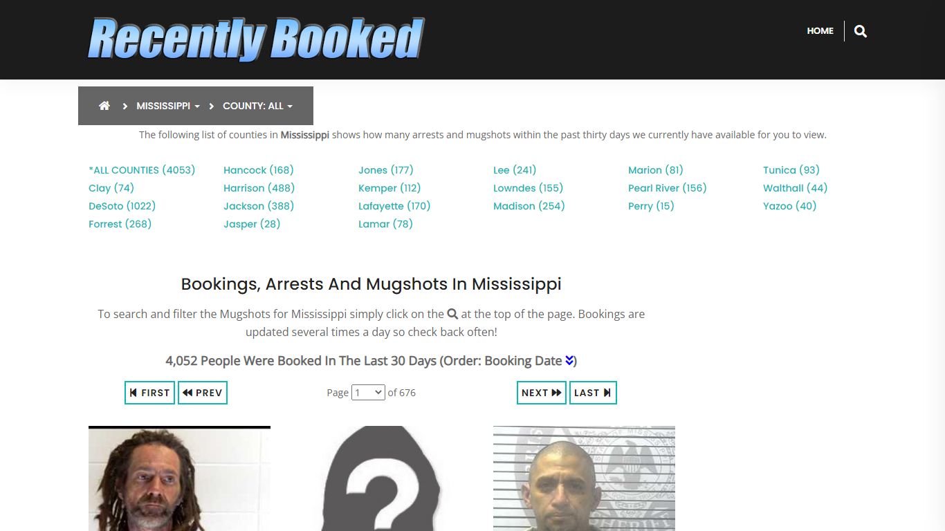 Recent bookings, Arrests, Mugshots in Pearl River County, Mississippi